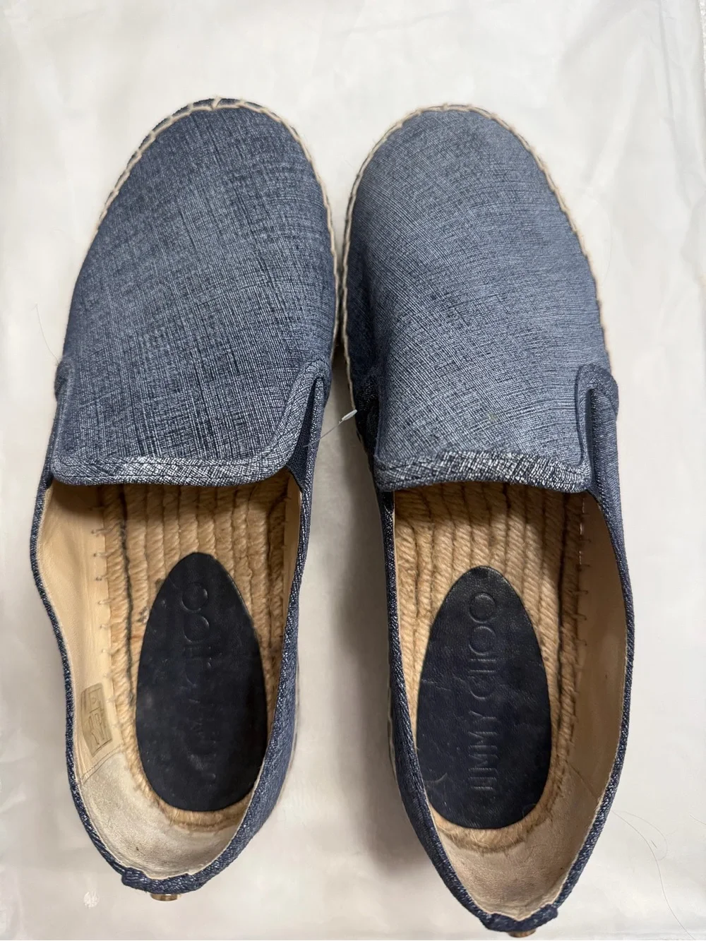 Jimmy Choo Slip-On Espadrille Wedge in Navy Blue